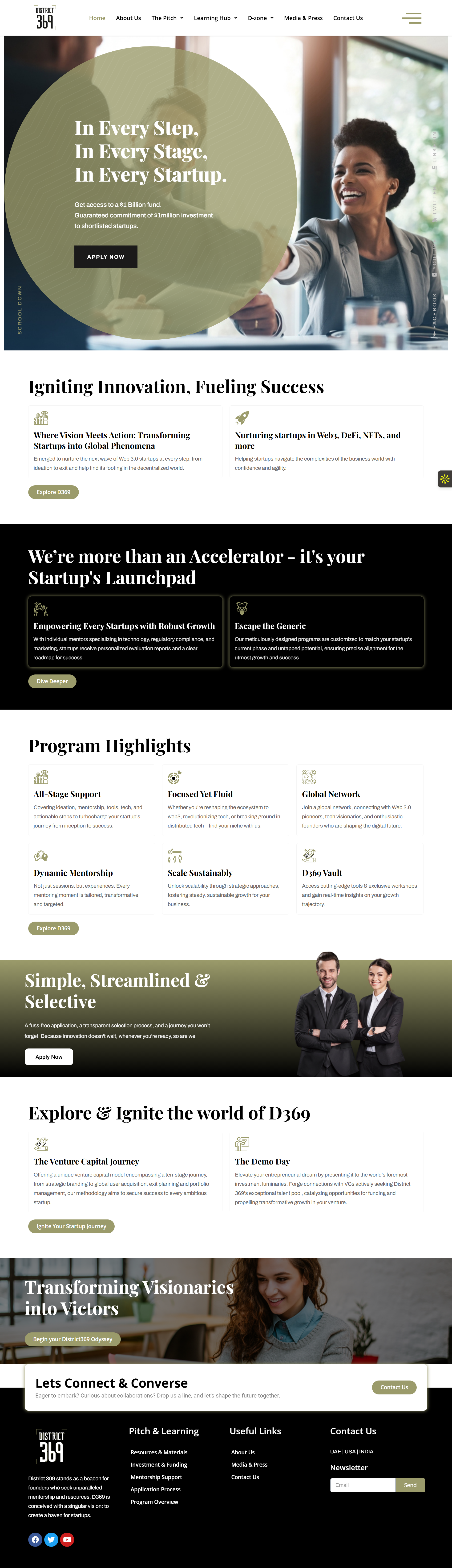 Real estate website design for 369 District built on WordPress